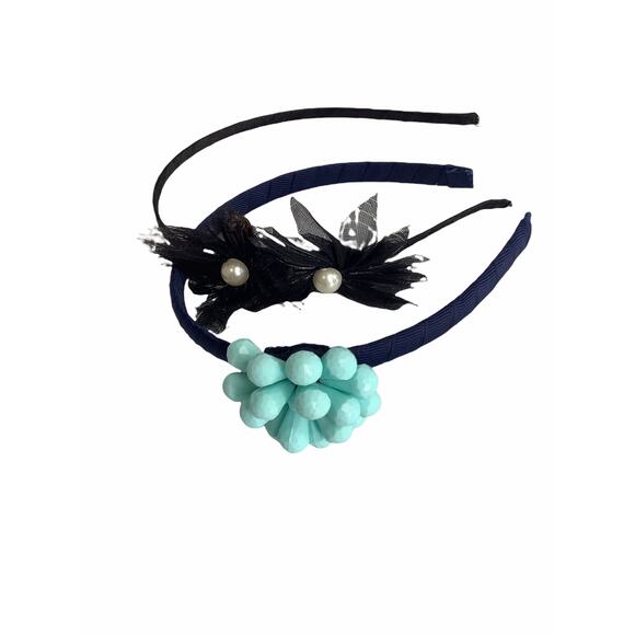 Girl’s Bundle 2 Black Embellished Headbands - Picture 2 of 8